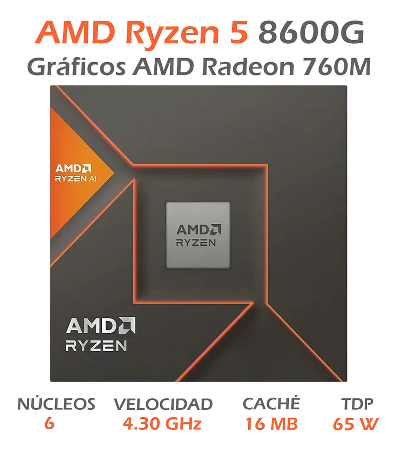 Procesador Amd Ryzen 5 8600g 4.3 Ghz Six Core Socket Am5