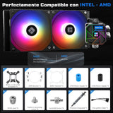 Enfriamiento Liquido Ta Pc Cpu 240mm Argb Lga 1700 Am5 Am4
