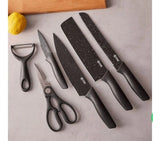 Set De Cuchillos Juego X6 Piezas Color Negro