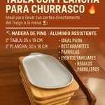 Tabla Para Servir Carnes Con Plancha Aluminio Lisa Natural