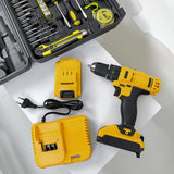 Kit Destornillador Taladro 1/2 Inalámbrico 24v 2 Baterías Amarillo