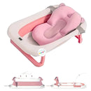 Tina Bañera Para Bebe Plegable Cojin Acolchado + Base Alta Color Rosa- Blanco Cojín Rosa