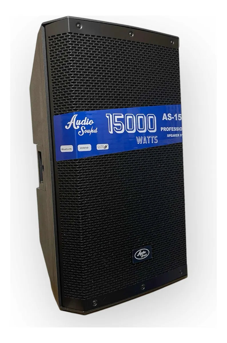 Parlante Activo Audio Sound 15.000w + Base 15 Pulgadas Negro