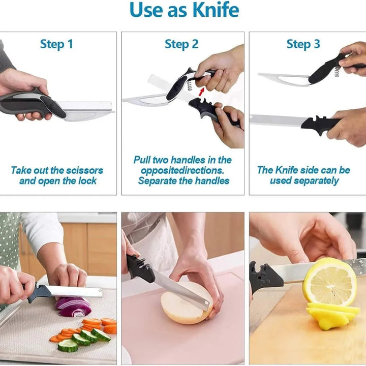 Tijeras Picadoras De Verduras Vegetales Cocina Cortador Negro