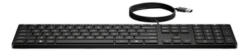 Teclado Alámbrico Hp 320k Qwerty Inglés Us Color Negro