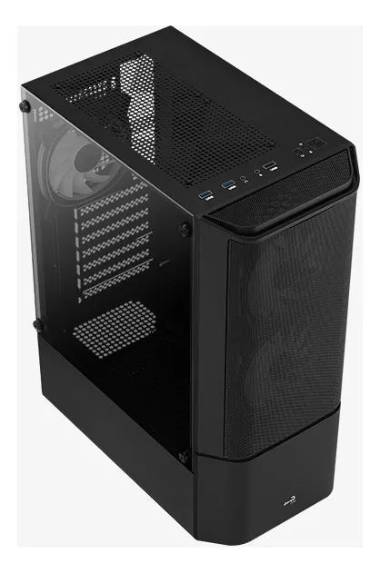 Gabinete Gamer Aerocool Quantum Mesh 3 Ventiladores Argb Negro