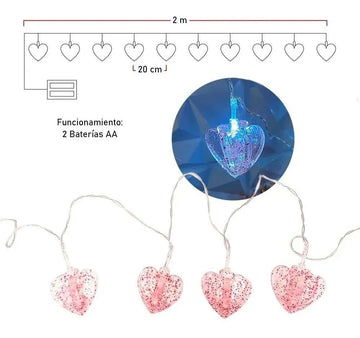 Luz Led Pinzas Fotos Instalación Corazones San Valentín 14