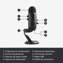 Micrófono Blue Yeti Condensador Omnidireccional color blackoutS