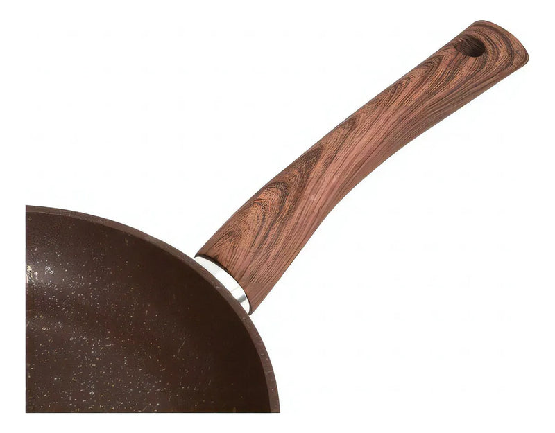 Sartén 24 Cm Bronce Free Home Antiadherente Tapa De Vidrio