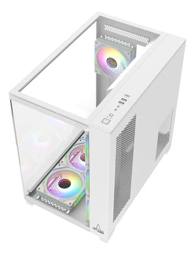Chasis Gamer Crystal Cube Xl Blanco X7 Fan Argb Blanco