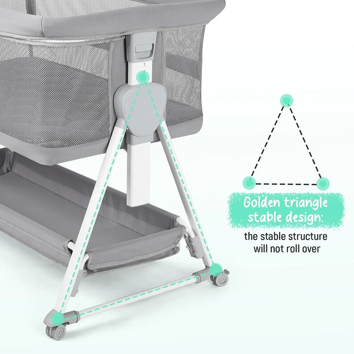 Cuna Lateral Ultra Silenciosa Con Colchón Lavable