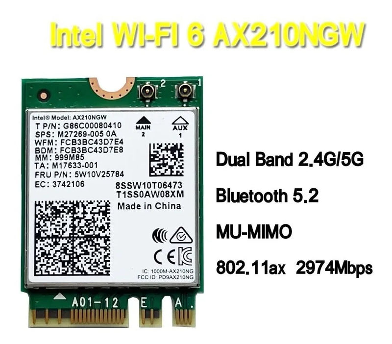 Modulo Intel Wifi 6e Ax210 M.2 Bluetooth 5.3