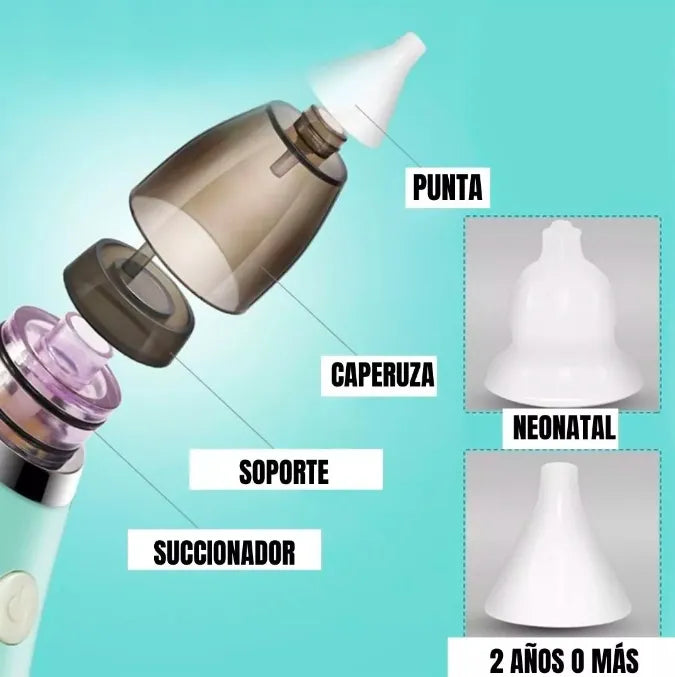 Aspirador Succionador Mocos Niños Mucosa Nariz Fosas Nasales Verde Claro