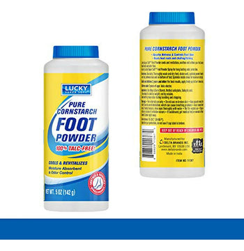 Talco Natural Para Pies Lucky - Polvo Absorbente 12x5oz