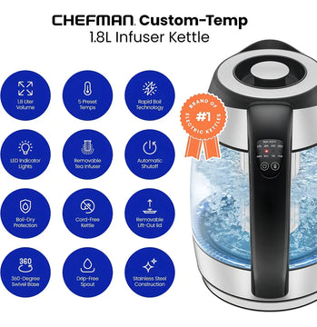 Lava Electrica Chefman Rj11-17-cti-rl 1.8 L Inox