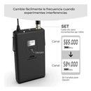 Fifine K037b con micrófono de solapa y auriculares de color negro