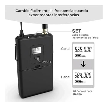 Fifine K037b con micrófono de solapa y auriculares de color negro