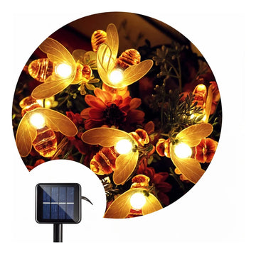 Instalación Led De Abejas Luminosas Recargable Panel Solar