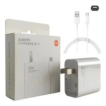 Cargador Completo Carga Rapida Compatible Con Xiaomi 33w Blanco