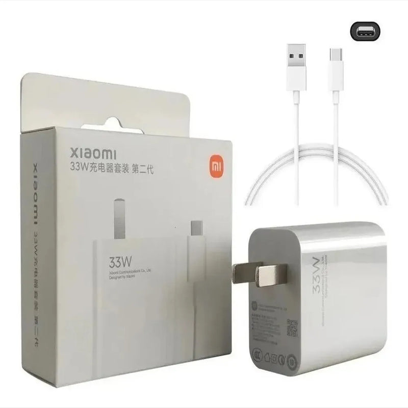 Cargador Completo Carga Rapida Compatible Con Xiaomi 33w Blanco