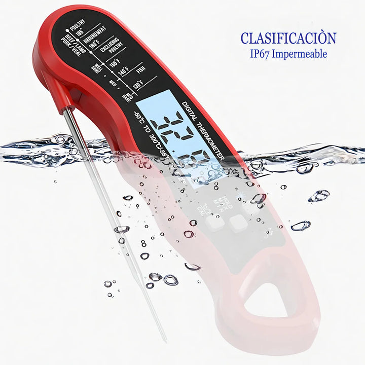 Termómetro Digital Cocina Carnes Líquidos Aceite Plegable