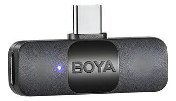 Sistema de micrófono inalámbrico Boya BY-v2 para iOS 2.4G con solapa, negro