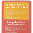 Set Salida De Baño Bebé Con Capucha + 3 Toallitas Suaves Azul Claro