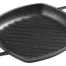 Sartén Cuadrado Doble Asa De Hierro Curado Victoria®25cm Color Negro