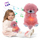 Peluche Realista Nutria Bebe Estimulacion Sensorial Sonido, Color Rosa