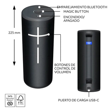 Ultimate Ears Megaboom 4 Parlante Bluetooth, Negro 12V
