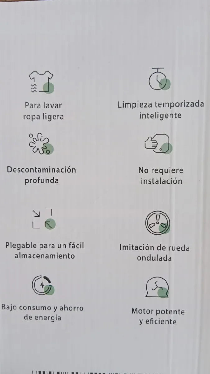 Lavadora Portátil, Lavadora Plegable De 6,5 Litros Negro