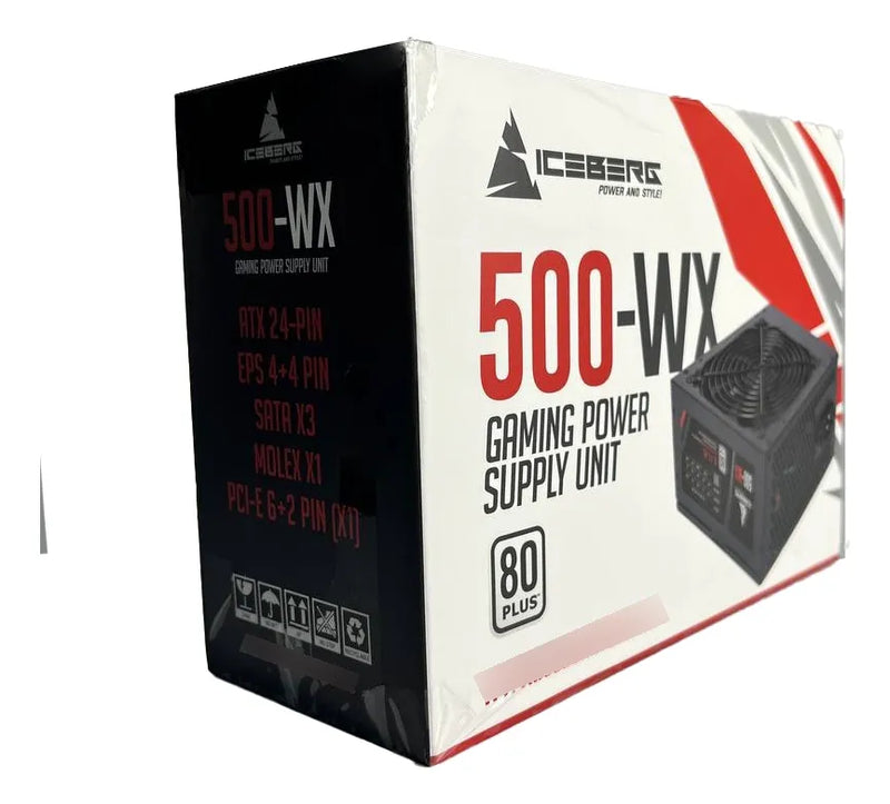 Fuente De Poder Gamer Iceberg 500 Wx Retail Real Blanco