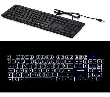 Teclado Gamer Usb Weibo Fc-560 Silencioso Con Luz Multimedia