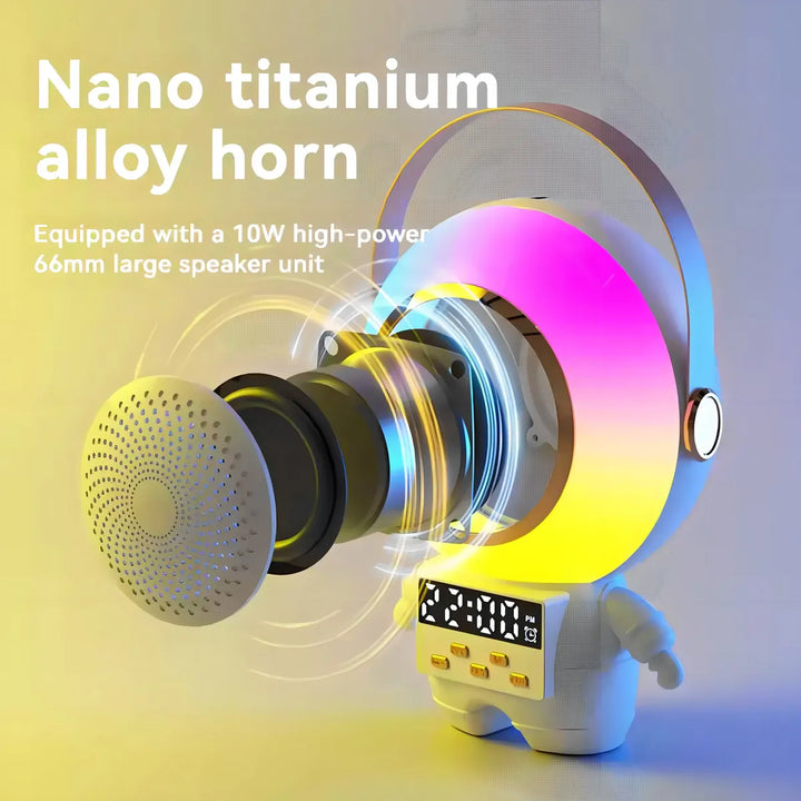 Parlante Y Micrófono Inalámbrico Spaceman Karaoke Xm-x66 Color Blanco