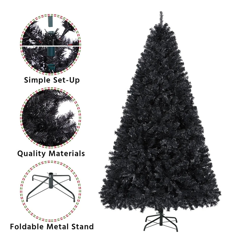 Yaheetech - Arbol De Pino Artificial De Halloween Negro De 6