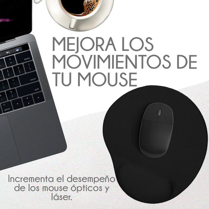 Mousepad Tapete Ergonomico De Gel Antideslizante Raton Negro