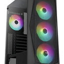 Chasis Caja Gamer Aerocool Falcon Rgb Vidrio 4 Fans Argb Color Negro