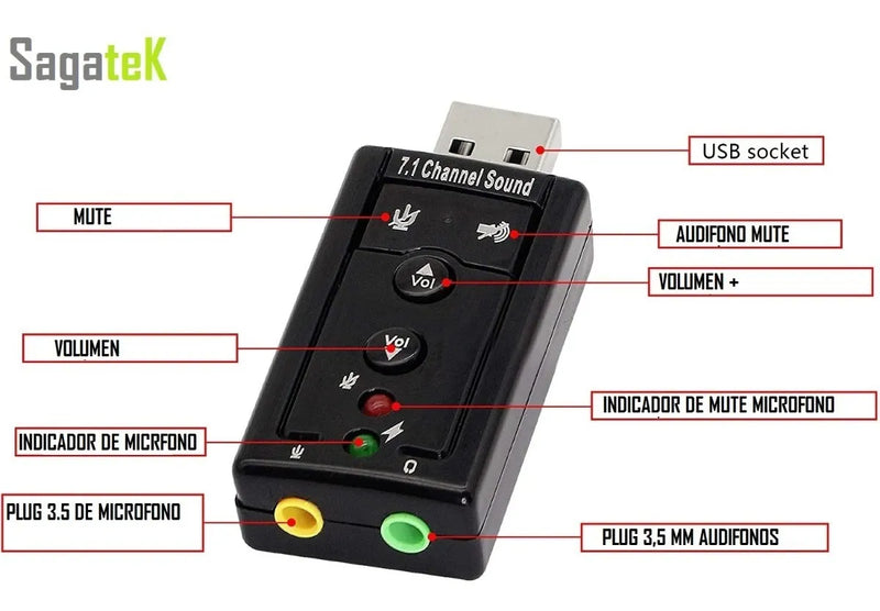 Tarjeta De Sonido Externa 7.1