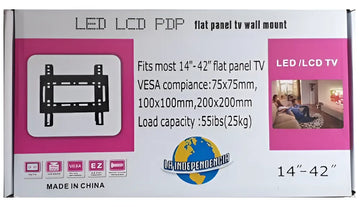 Soporte Base Pared Tv 14 20 22 24 26 30 32 37 40 42 Color Negro