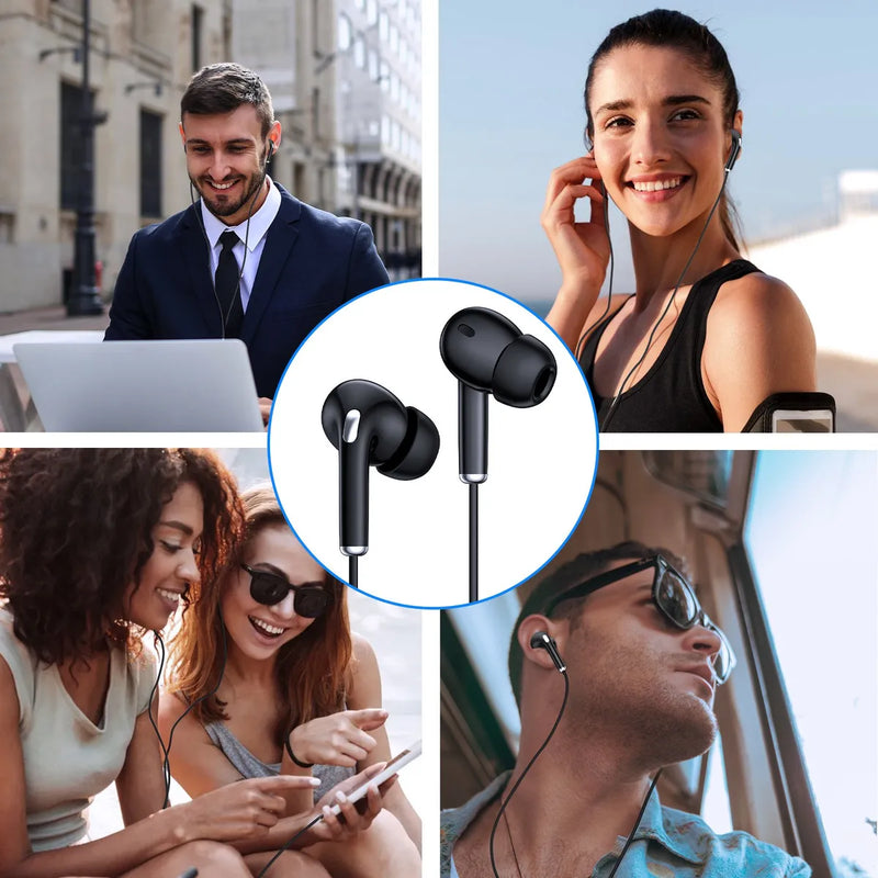 Audífonos Alámbricos Manos Libres Con Micrófono Para 3.5mm J Negro