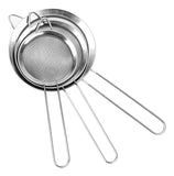 Colador De Jugos Metalico Utensilio De Cocina Pack X3 Plateado