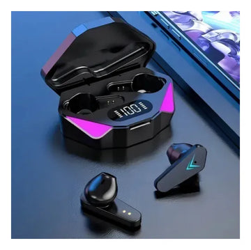 Auriculares Inalámbricos Para Gamers Con Luces Led Tws X15 Negro