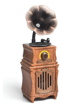 Radio Fm Altavoz Retro Antiguo Portatil Gran Sonido Madera