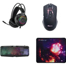 Combo Gamer 4en1 Xtrike Me Teclado Mouse Audifono Pad Rgb Color del teclado Negro