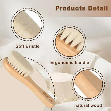 Cepillo De Pelo Para Bebé - Set De 2 Con Cerdas De Cabra Y M