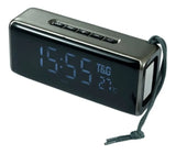 Parlante Bluetooth Con Radio Reloj Despertador Recargable Negro
