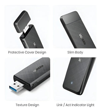 Adaptador Wifi USB 1300 Mbps inalámbrico de 5 GHz de doble banda Ugreen