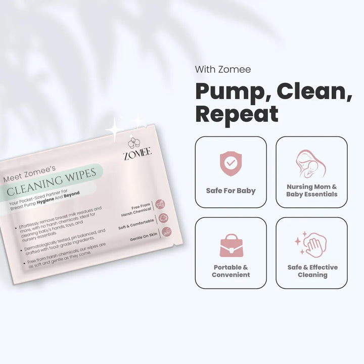 Zomee Toallitas De Limpieza Para Extractor De Leche, Elimina