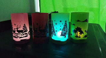 Faroles Noche De Velitas Navideños!!!!con Led De Colores