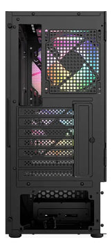 Chasis Xyz Airone 100 Mesh Negra 6.fan Argb Vidrio Templado Negro